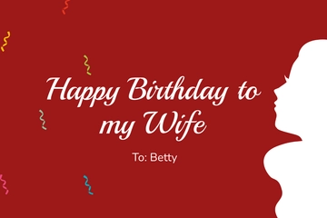 Free Birthday Card For Wife Template to Edit Online