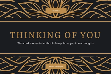 Free Vintage Thinking Of You Card Template to Edit Online