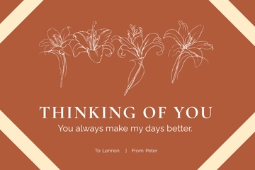 Free Professional Thinking Of You Card Template to Edit Online