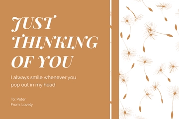 Free Just Thinking Of You Card Template to Edit Online