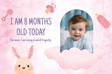 Free Milestone Baby Photo Card Template to Edit Online