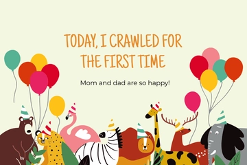 Free Creative Baby Milestone Card Template to Edit Online