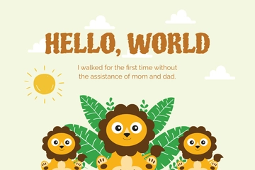Free Baby Milestone Card Template to Edit Online