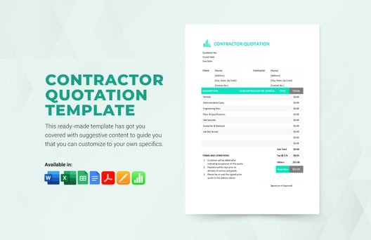 Contractor Quotation Template