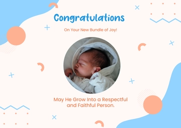 Free Baby Congratulations Card Template to Edit Online