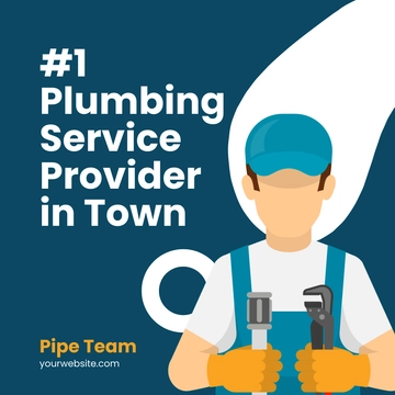Free Plumbing Service Linkedin Post Template to Edit Online