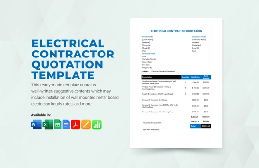Electrical Contractor Quotation Template