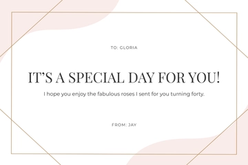 Free Happy 40th Birthday Card Template to Edit Online