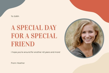 Free 40th Birthday Card Photo Template to Edit Online