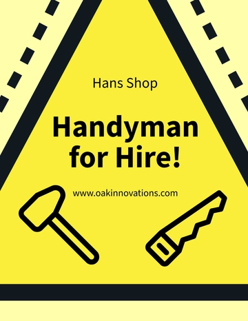 Free Hiring Handyman Flyer Template to Edit Online