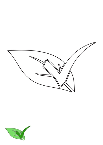 Free Leaf Tick Mark coloring page Template to Edit Online