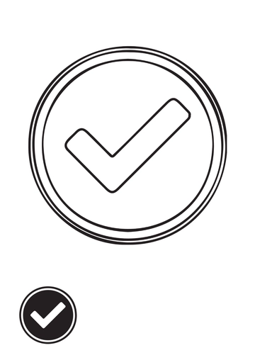 Free Round Black Tick Mark coloring page Template to Edit Online
