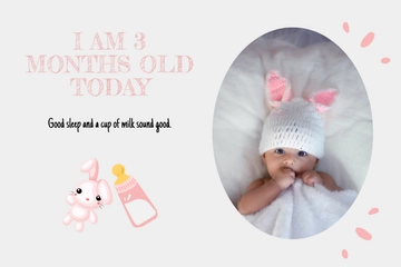 Free Monthly Baby Milestone Card Template to Edit Online