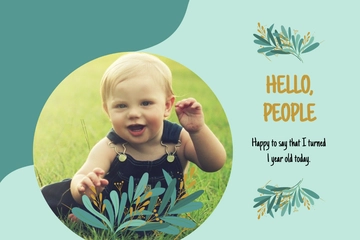 Free Floral Baby Milestone Card Template to Edit Online