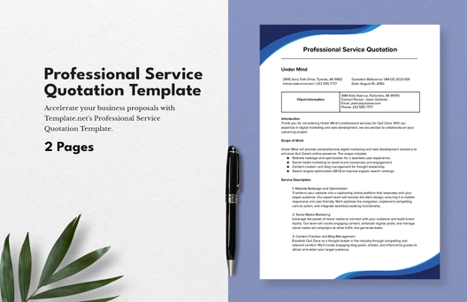 Professional Service Quotation Template