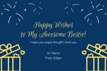 Free Boy Best Friend Birthday Card Template to Edit Online