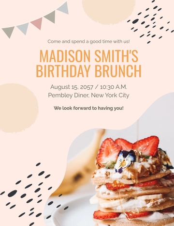 Free Birthday Brunch Flyer Template to Edit Online