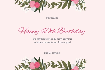 Free Best Friend 60th Birthday Card Template to Edit Online
