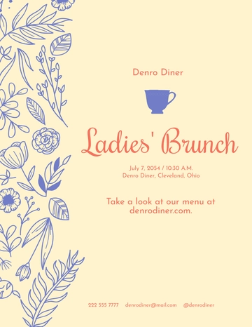Free Ladies  Brunch Flyer Template to Edit Online