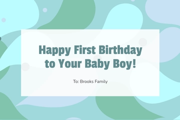 Free 1st Birthday Card Template to Edit Online