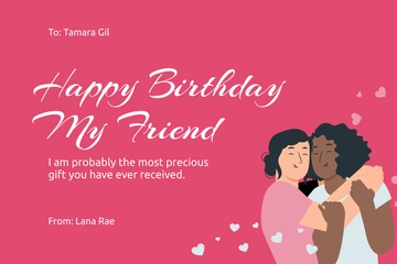 Free Funny Best Friend Birthday Card Template to Edit Online