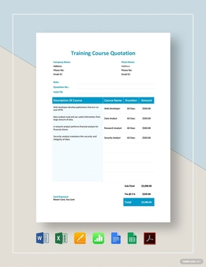 Training Course Quotation Template