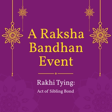 Free Raksha Bandhan Event Instagram Post Template to Edit Online