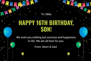 Free Sweet 16 Birthday Card For Boy Template to Edit Online Free Sweet 16 Birthday Card For Boy Template to Edit Online