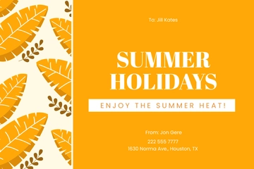 Free Summer Holiday Postcard Template to Edit Online