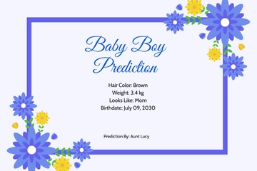Free Baby Boy Prediction Card Template to Edit Online