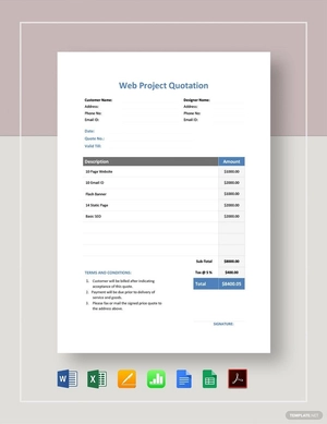 Web Project Quotation Template
