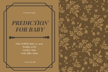 Free Rustic Baby Prediction Card Template to Edit Online