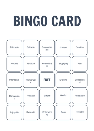 Free Blank Bingo Card Template to Edit Online