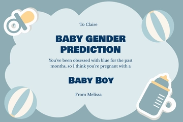 Free Baby Shower Prediction Card Template to Edit Online