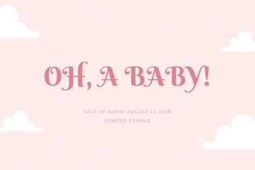 Free Modern Baby Prediction Card Template to Edit Online