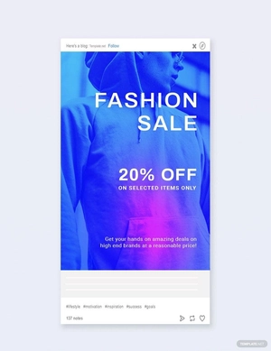 Fashion Sale Discounts Tumblr Post Template