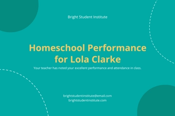 Free Homeschool Report Card Elementary Template to Edit Online