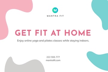 Free Online Fitness Classes Postcard Template to Edit Online