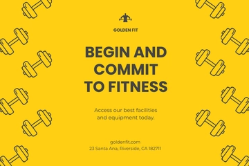 Free Gym Motivation Postcard Template to Edit Online