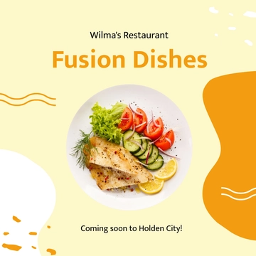 Free Restaurant Coming Soon Instagram Post Template to Edit Online