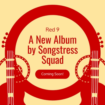 Free New Album Coming Soon Linkedin Post Template to Edit Online