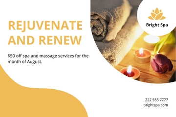 Free Spa Marketing Postcard Template to Edit Online