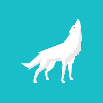 Free White Wolf clipart Template to Edit Online