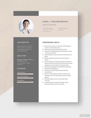 Aquatics Director Resume