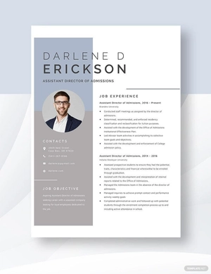 Assistant Director of Admissions Resume