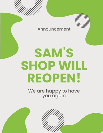 Free Reopening Announcement Flyer Template to Edit Online