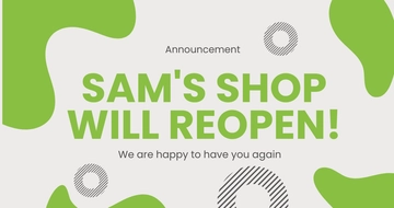 Free Reopening Announcement Facebook Post Template to Edit Online