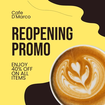 Free Cafe Reopening Instagram Post Template to Edit Online