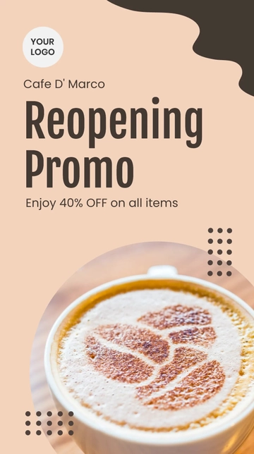 Free Cafe Reopening Instagram Story Template to Edit Online