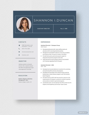 Assistant Director Resume